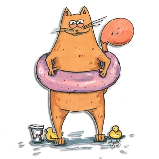 cat, coffee cat, funny drawings, funny cat drawing