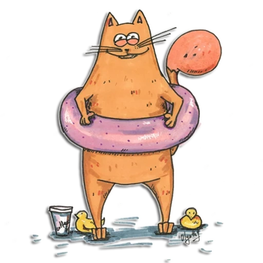 gato, gato de café, dibujos divertidos, dibujo de gato divertido