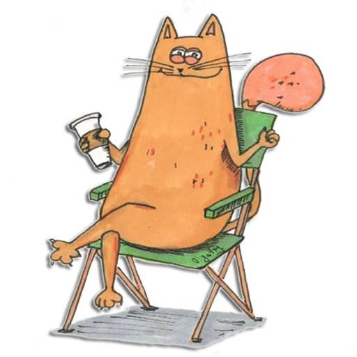 gato, gato de café, los dibujos son divertidos, dibujo de gato divertido