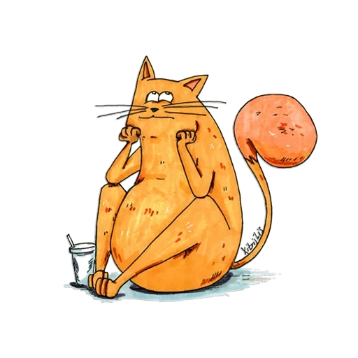 gato, gato de café, dibujos divertidos, dibujo de gato divertido, un dibujo de gato reflexivo