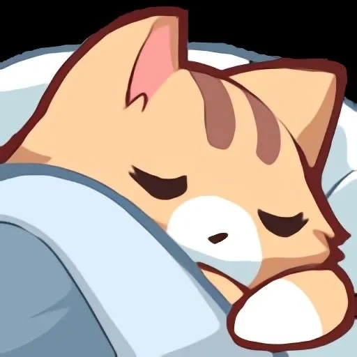 gato, emote, não a, dormir