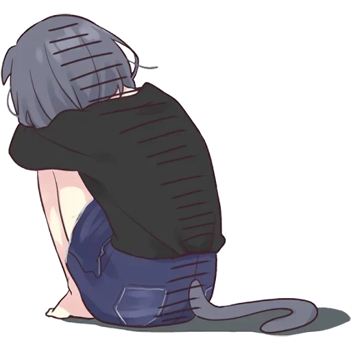 kayako, imagen, la tristeza del anime, anime triste, yabe line cat girl