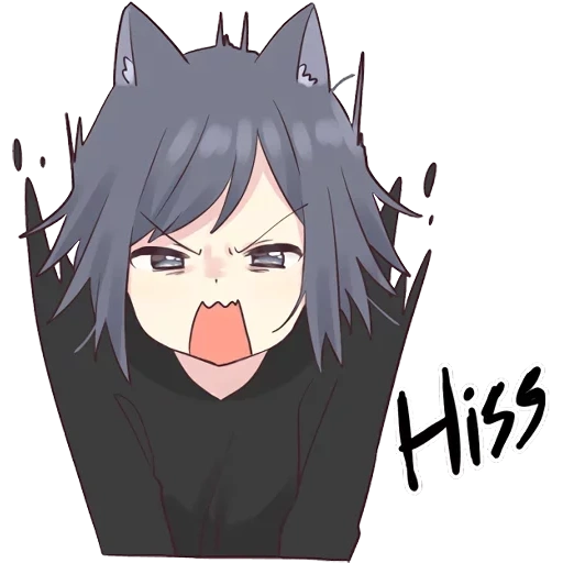 аниме неко, аниме кавай, аниме неко чан, anime girl neko, cat girls en yade-line арты