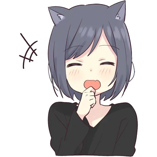 la figura, gatto donna, arte anime, anime girl neko, anime gatto girl