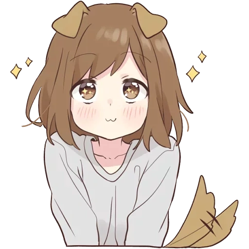 figure, dog girl, art de l'anime, anime mignon, stickers anime fille