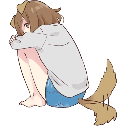 figure, dog girl, animation art, anime picture, cartoon character