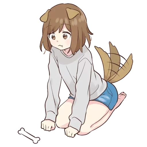 dog girl, anime alguns, arte de anime, anime fofo, personagens de anime