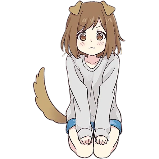 la figura, dog girl, arte anime, teng-dog, anime carino