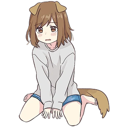 agotamiento, imagen, perro chica, arte de anime, personajes de anime