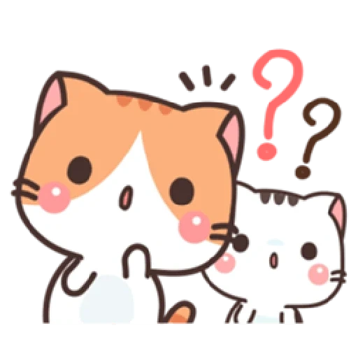 kawaii, ligne de chaton, petit chaton, kawaii amour, dessins de chats mignons