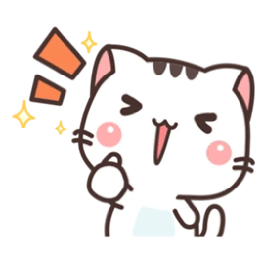 lovely, funny, little kitten, kawai sticker, cute cat sticker