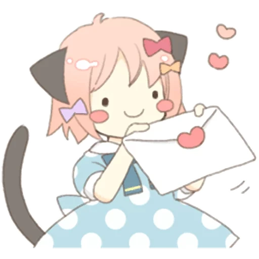 chibi, anime, kawai, chibi kun, gadis telinga kucing necoco