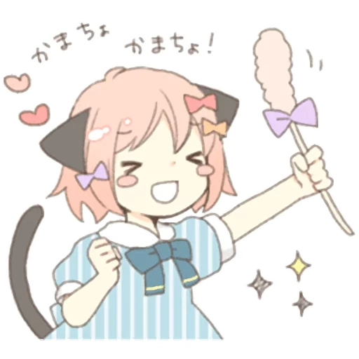 chibi, anime kawai, astolfo chibi, personnages d'anime, chat oreille fille necoco