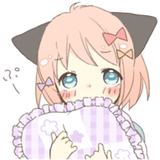 sile, anime cat, chibi anime, lovely anime, cat ear girl necoco