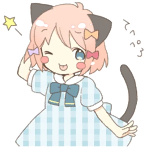 chibi, kawaii, anime kawai, chat oreille fille necoco