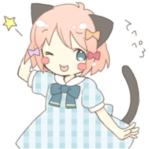 la parete rossa, kawaii, anime di kawai, orecchio di gatto girl necoco