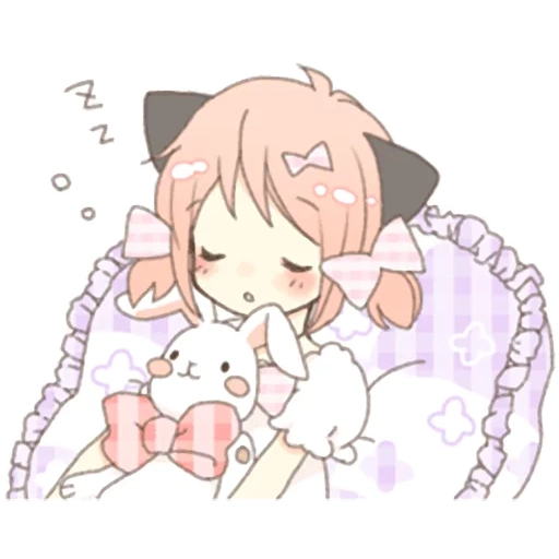 chibi anime, anime kawai, lovely anime, pink cats, cat ear girl necoco