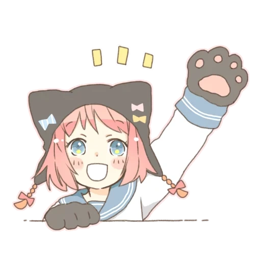 anime, anime chibi, anime kotoura, anime kotoura san, niña de oído gato necoco