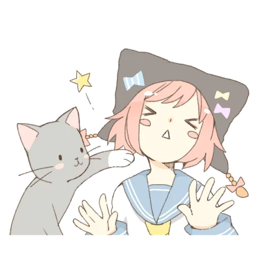 cat, neko, anime, animação