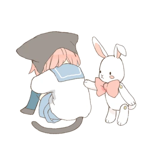 арты милые, аниме милые, аниме персонажи, аниме милые рисунки, милые рисунки кроликов