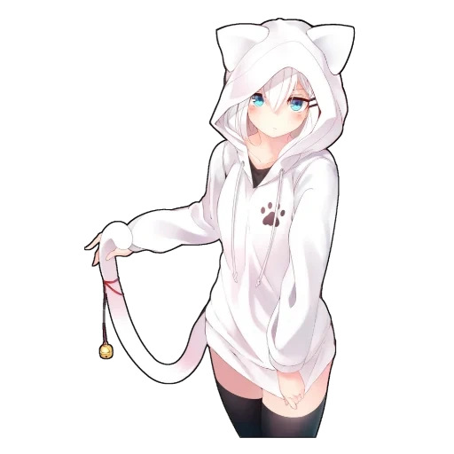 anime nyashka, anime t-shirt ears, picture cute animation, cartoon girl