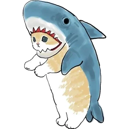 requin à fourrure, chat en costume de requin, requin en costume de phoque