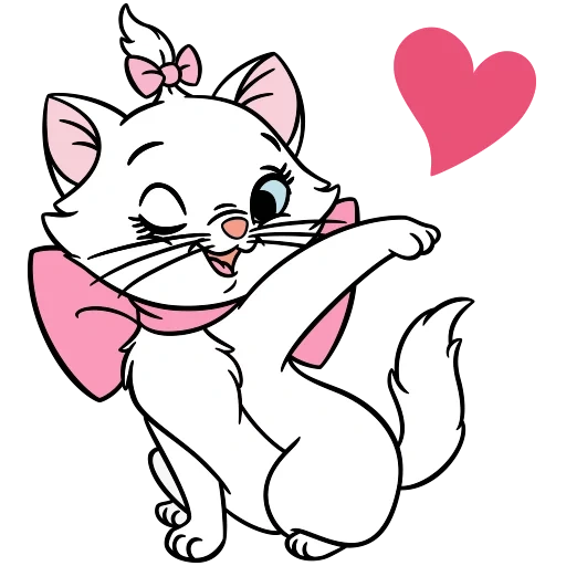 kitty marie, dessin de minou, le chat est cartoony, kitty marie disney, chats aristocrates chat marie