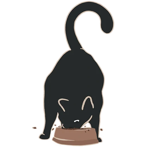 la silhouette du chat, silhouette de chat, la silhouette de la queue de chat, le pochoir du tireur est un chat, silhouette de chat stylisée
