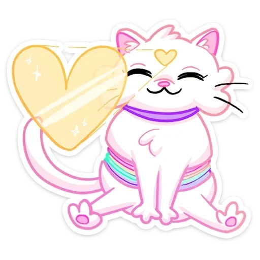 lovely, kitten, disaster, kitty white, rainbow cat