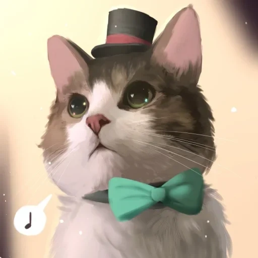 gato, gato gato, gato com um arco, avatar cat, chapéu de gato