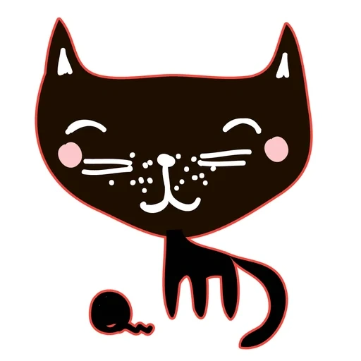 cat black, cat sticker, a pair of kittens, stylized cat, vinyl sticking cat