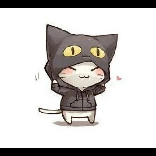 anime cat, chibi cat, gatti anime, il gatto è nyasty, dolce disegno di anime