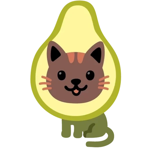 gato, aguacate kat, gato de aguacate, gato disfraz aguacate, el aguacate es una dulce caricatura