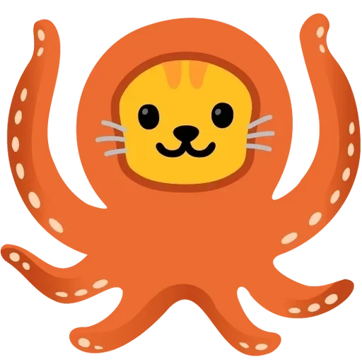krake, krake, emoji octopus, orangefarbener oktopus, smiley octopus android