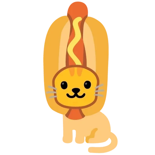 hotcat, un juguete, mostaza, emojimix, personajes de kakao friends