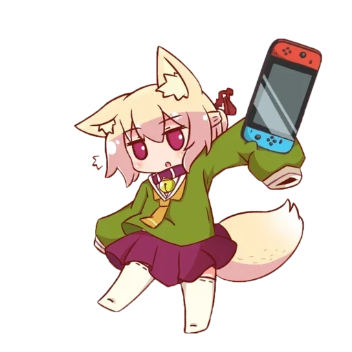 anime, fox girl, kemomimi, orecchie di animali, kemomimi chan