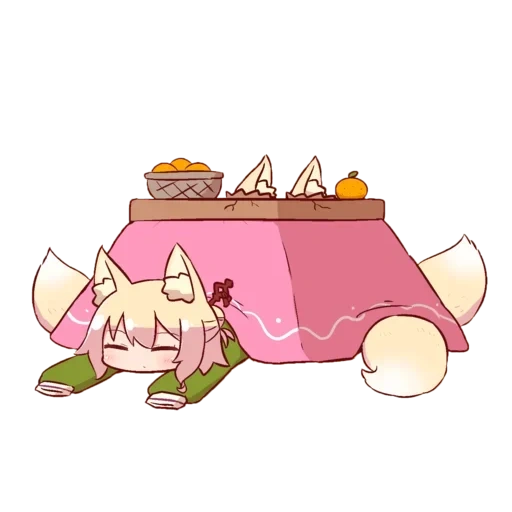 anime, kotatsu, kemomimi chan, anime kotatsu, anime de kemomimi chan