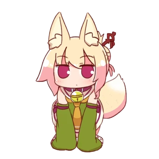 kemomimi, fox girl, кемомими чан, кемомими chibi