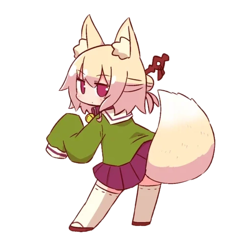 fox girl, kemomimi, aimal ears, chen kemin mei, kemomimi-chan naga u