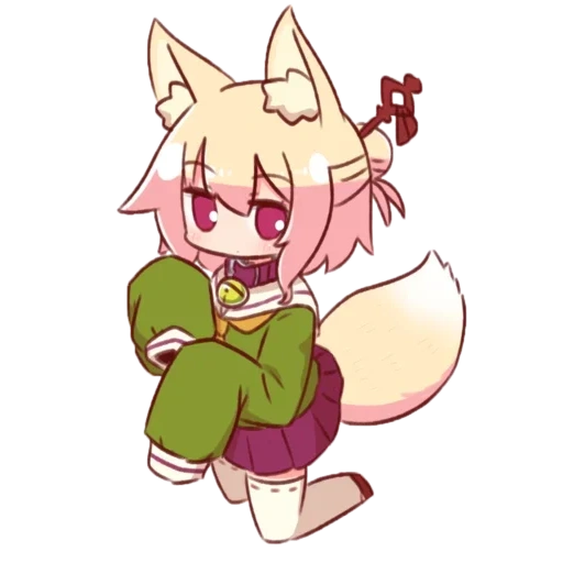 kemomimi, fox girl, кемомими чан, кемомими chibi