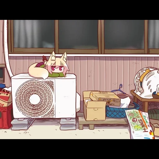 kemomimi, kotatsu animación kobayashi