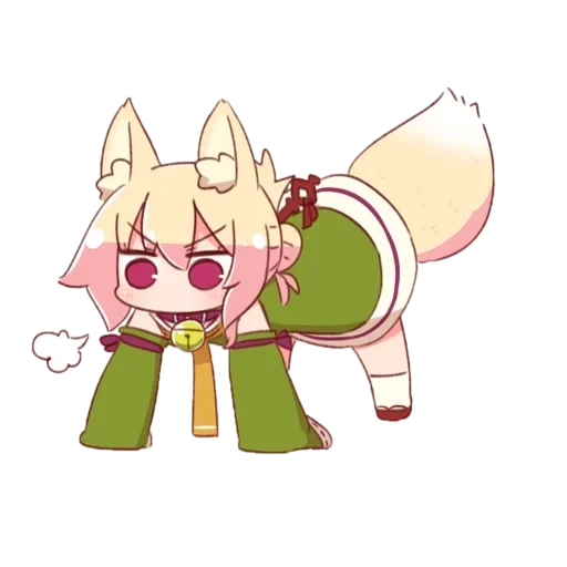 anime, fox girl, кемомими чан, кемомими chibi