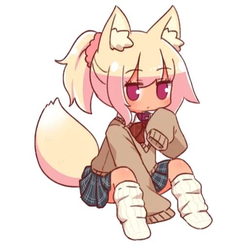 anime, anime, fox girl, kemomimi, kemomimi chan