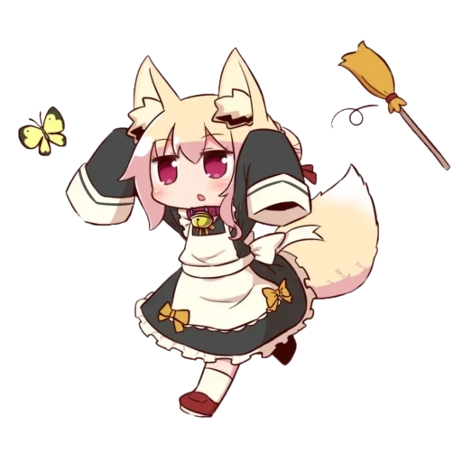 chibi, anime, fox girl, kemomimi, kemomimi chan