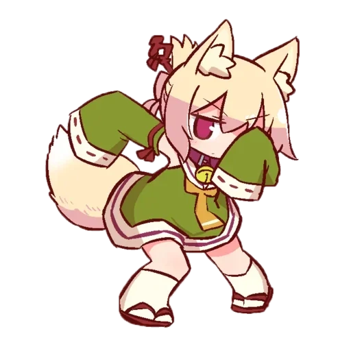 fox girl, кемомими чан, кемомими chibi, умную кемомими, аниме персонажи