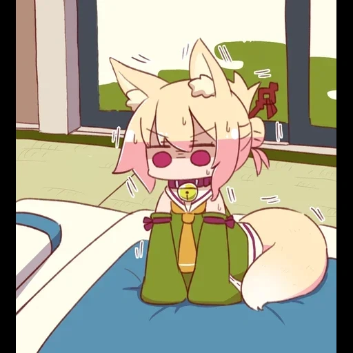 anime, fox girl, kemomimi, oreilles d'animaux, kemomimi chan