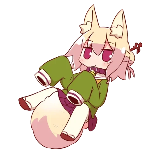 anime, anime, fox girl, animal ears, kemomimi chan