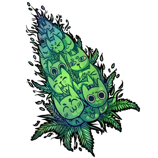 canabis, plante, caméléon, une feuille de marijuana