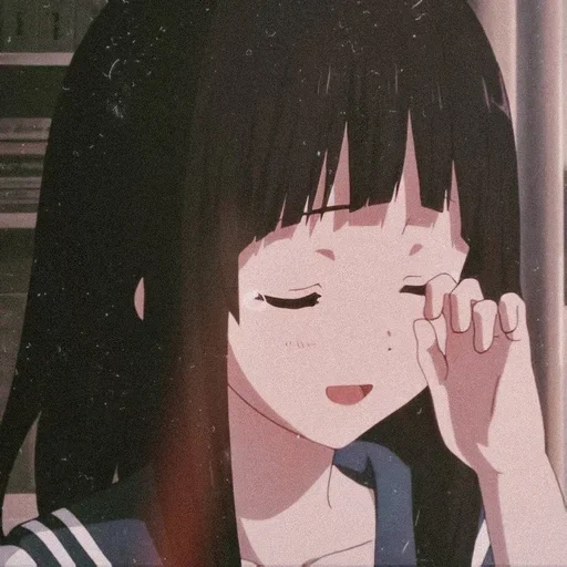 anime, la figura, personaggio di anime, fiore di ciliegio hekachi danda, anime girl triste