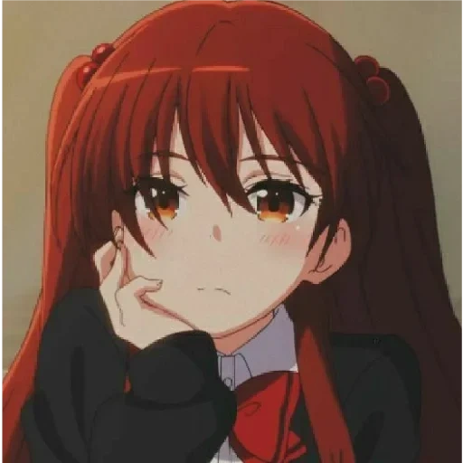 anime red, anime girl, kawazawa springs, karakter anime, anime gadis berambut merah